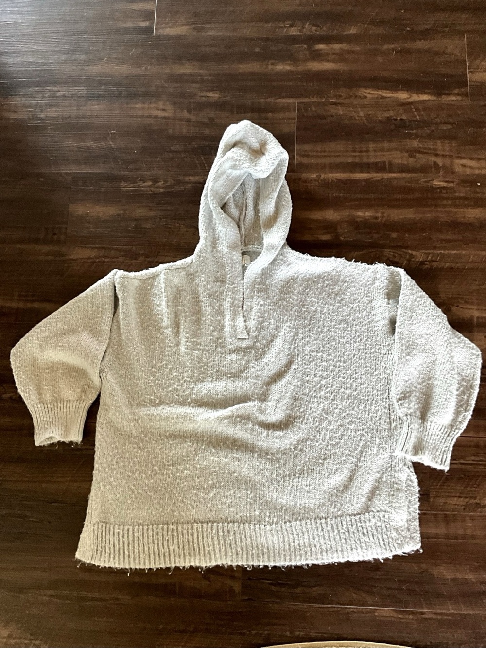 Lou & Grey Silver-Grey Metallic Hooded Sweater